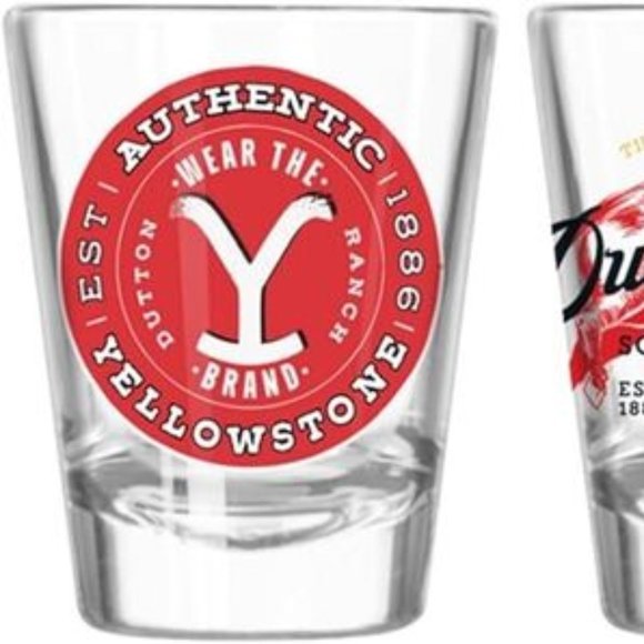 Yellowstone Dutton Ranch Icons Multi Badge 4PC Mini Shot Glass Set 4x1, 1.5OZ - Picture 3 of 6